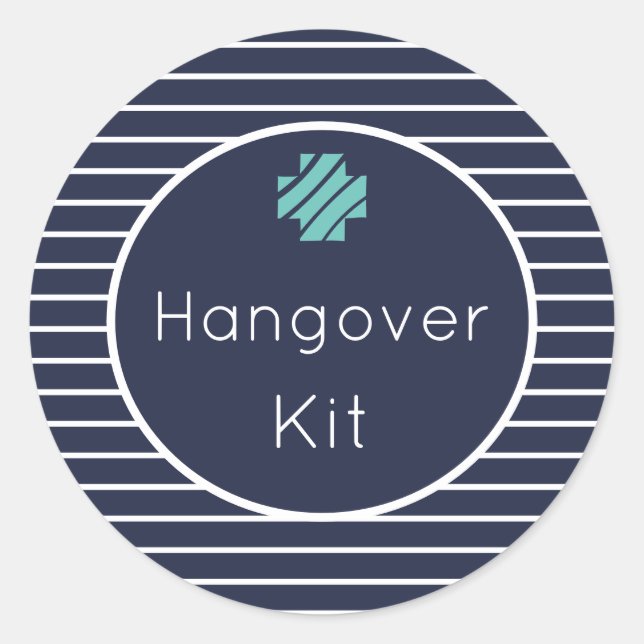 Hangover Kit Navy and White Striped Stickers (Front)