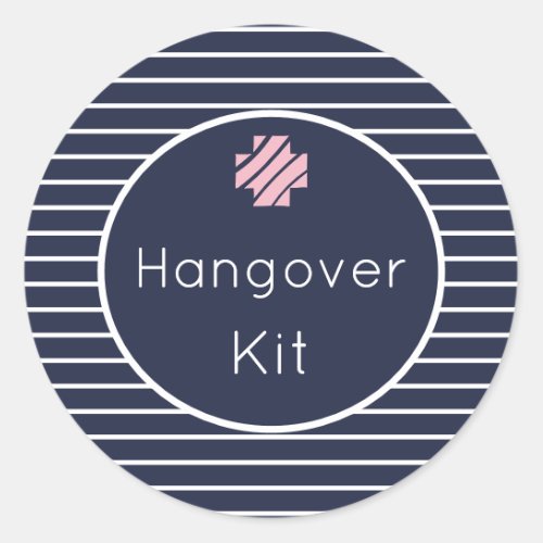 Hangover Kit Navy and White Striped Stickers