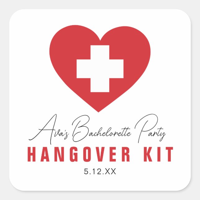 HANGOVER Kit Personalized Stickers (Front)