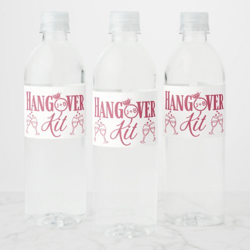 Hangover Kit_Pink BacheloretteBridal Shower Water Bottle Label