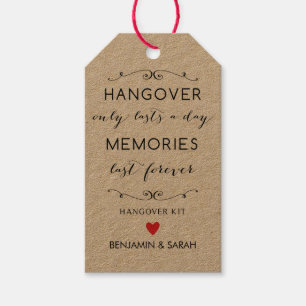 Hangover Kit Tags / Wedding Favor Tags