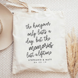 Hangover Memories Funny Wedding Favor Tote Bag