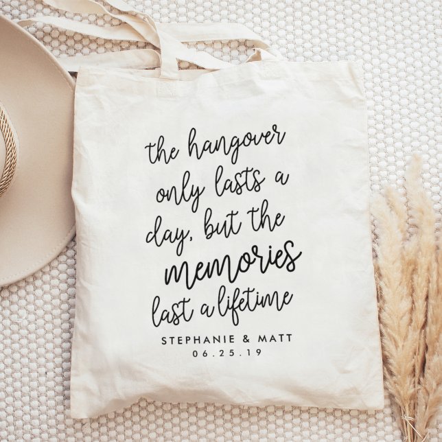 Hangover Memories Funny Wedding Favor Tote Bag (Creator Uploaded)