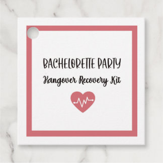 Hangover Recovery Kit Favor Tag