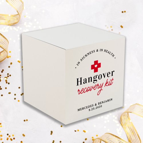 Hangover Recovery Kit Personalized Wedding Square  Favor Boxes