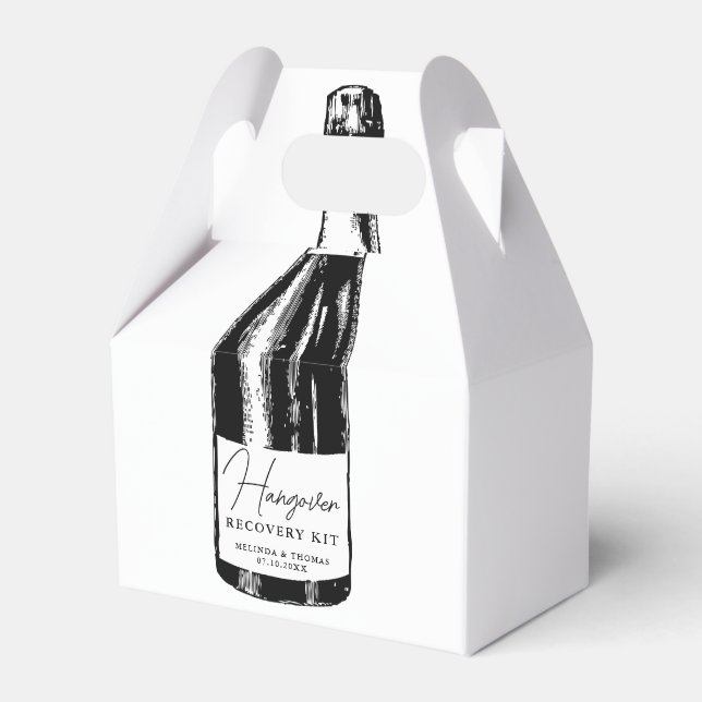 Hangover Recovery Kit Wedding Guest  Favor Boxes (Front Side)