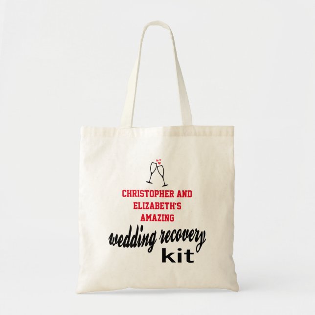 Hangover Recovery Kit Wedding Guest Tote Bag (Front)