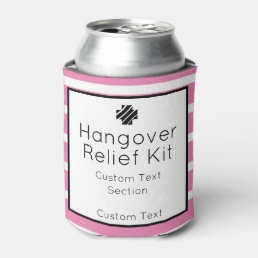 Hangover Relief Kit Black and Pink Drink Can Coole Can Cooler