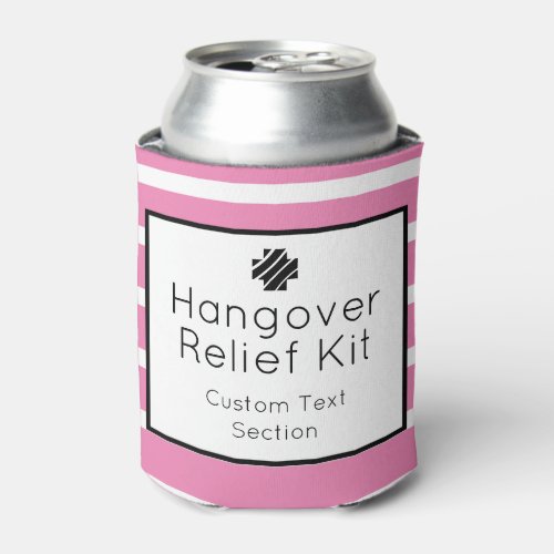 Hangover Relief Kit Black and Pink Drink Can Cooler