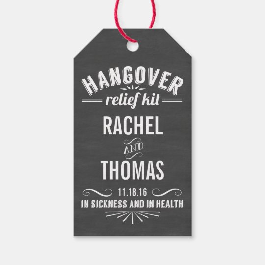 hangover relief kit chalkboard wedding favor gift tags zazzle com
