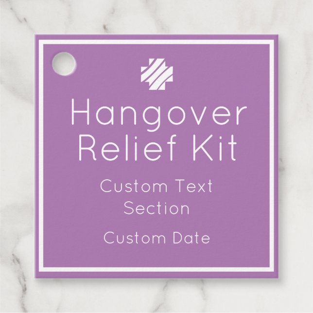 Hangover Relief Kit Favor Tags (Front)