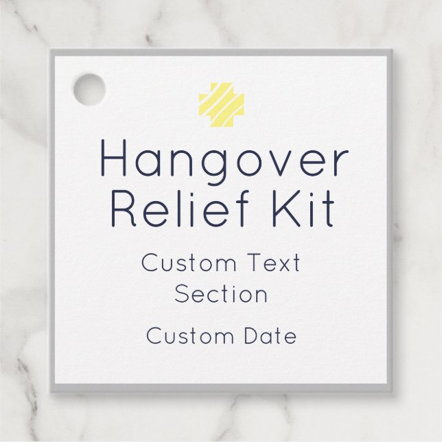Hangover Relief Kit Favor Tags (Front)