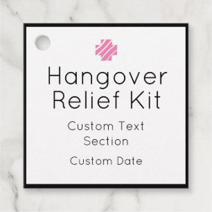 Hangover Relief Kit Favor Tags