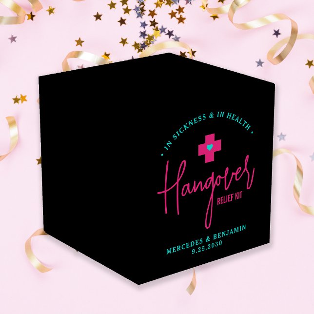 Hangover Relief Kit Hot Pink Personalized Wedding  Favor Boxes (Creator Uploaded)