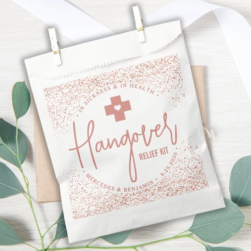 Hangover Relief Kit Modern Rose Gold Wedding  Favor Bag