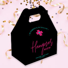 Hangover Relief Kit Neon Hot Pink Teal Wedding  Favor Boxes