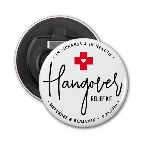 Hangover Relief Kit Personalized Wedding Favor   Bottle Opener