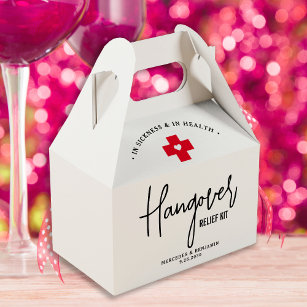 Hangover Relief Kit Personalized Wedding  Favor Boxes