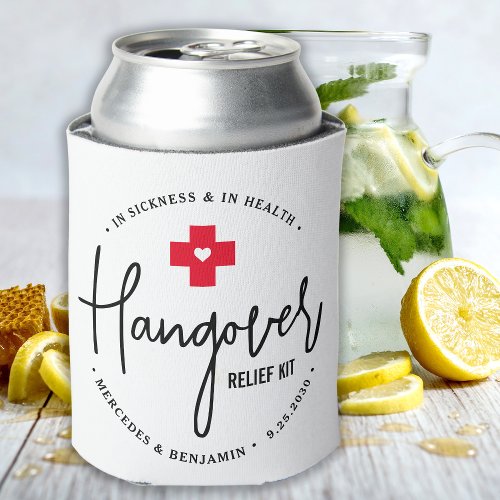 Hangover Relief Kit Personalized Wedding Favor Can Cooler