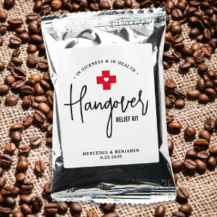 Hangover Relief Kit Personalized Wedding Favor Coffee Drink Mix