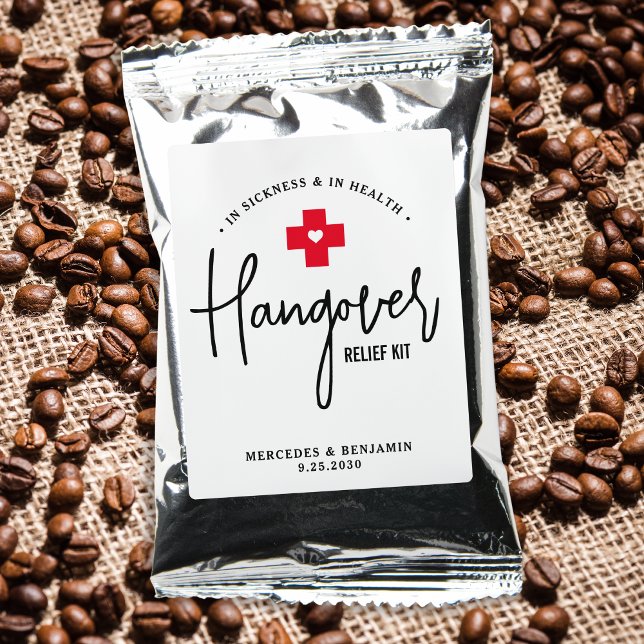 Hangover Relief Kit Personalized Wedding Favor Coffee Drink Mix (Creator Uploaded)