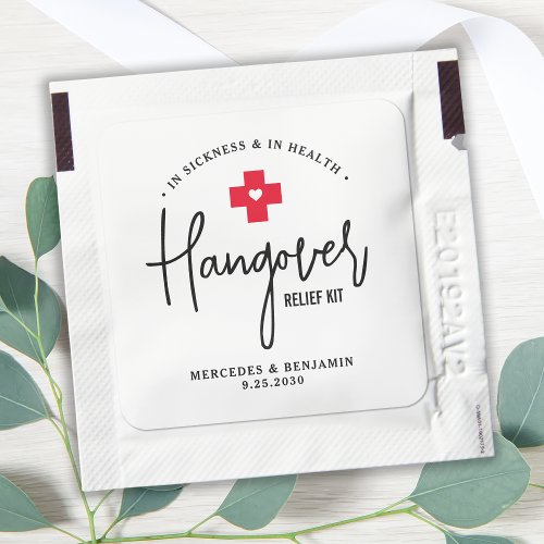 Hangover Relief Kit Personalized Wedding Favor Hand Sanitizer Packet
