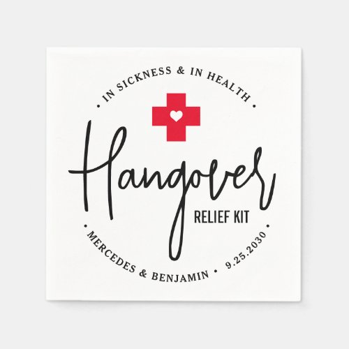 Hangover Relief Kit Personalized Wedding Favor  Napkins
