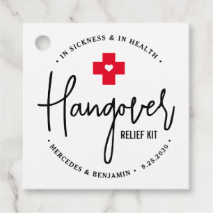 Hangover Relief Kit Personalized Wedding Party Favor Tags