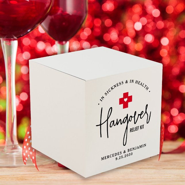 Hangover Relief Kit Personalized Wedding Square  Favor Boxes (Creator Uploaded)