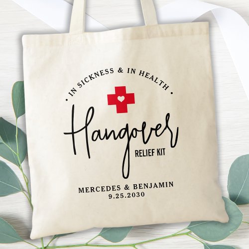 Hangover Relief Kit Personalized Wedding  Tote Bag