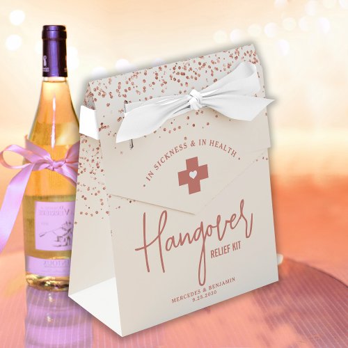 Hangover Relief Kit Rose Gold Glitter Wedding  Favor Boxes