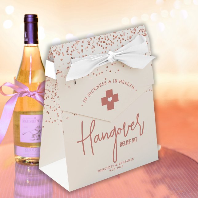 Hangover Relief Kit Rose Gold Glitter Wedding  Favor Boxes (Creator Uploaded)