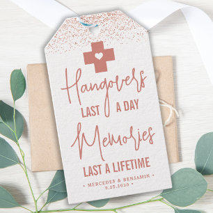 Hangover Relief Kit Rose Gold Modern Wedding Favor Gift Tags