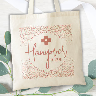 Hangover Relief Kit Rose Gold Wedding Favor Tote Bag