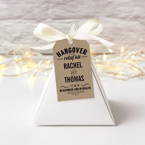 Hangover Relief Kit  Wedding Recovery Favor Gift Tags