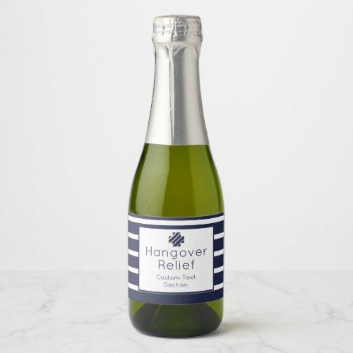 Hangover Relief Navy and White  Sparkling Wine Label