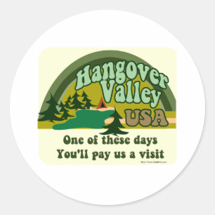 Hangover Valley USA Classic Round Sticker