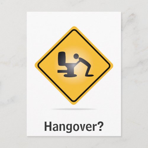 Hangover vertical text funny postcard
