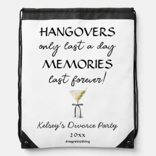 Hangovers & Memories Unwedding Divorce Drawstring Bag