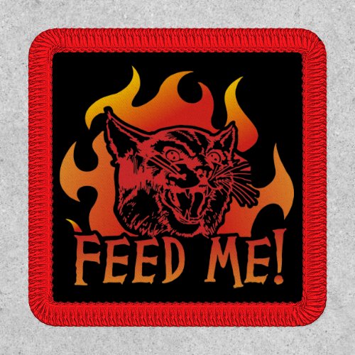 Hangry Cat Feed Me Roar Flames Patch