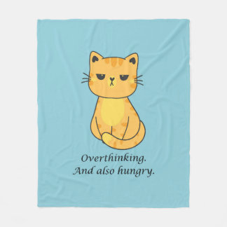 Hangry Cat Fleece Blanket