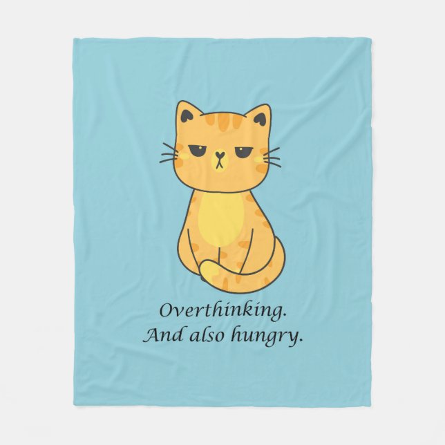   Hangry Cat Fleece Blanket (Front)