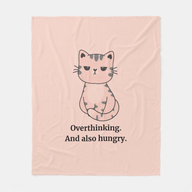   Hangry Cat Fleece Blanket (Front)