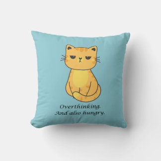 Hangry Cat Throw Pillow