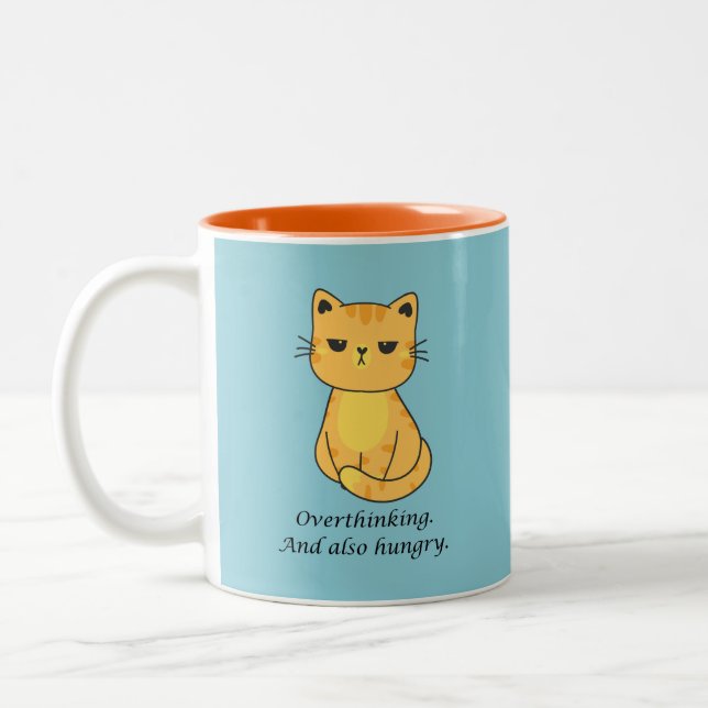   Hangry Cat Two-Tone Coffee Mug (Left)