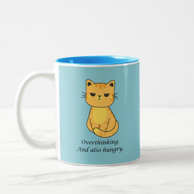  Hangry Cat Two-Tone Coffee Mug (Left)