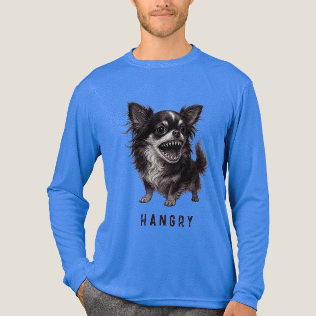Hangry Chihuahua - Funny Aggressive Angry Scary Tri-Blend Shirt (Front)
