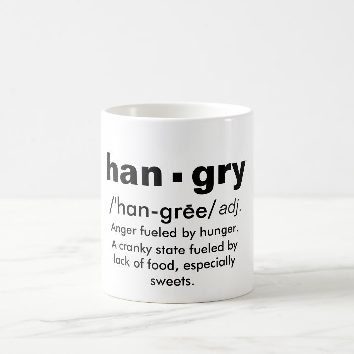 "hangry" definition coffee mug