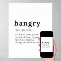 Definition Of Hungry Funny Kitchen Decor Wall Art Canvas Prints