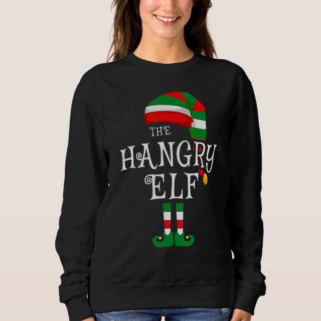 Hangry Elf Family Christmas Matching Pajamas Group Sweatshirt (Front)